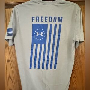Under Armour Men's Freedom Tee - Gray and Blue